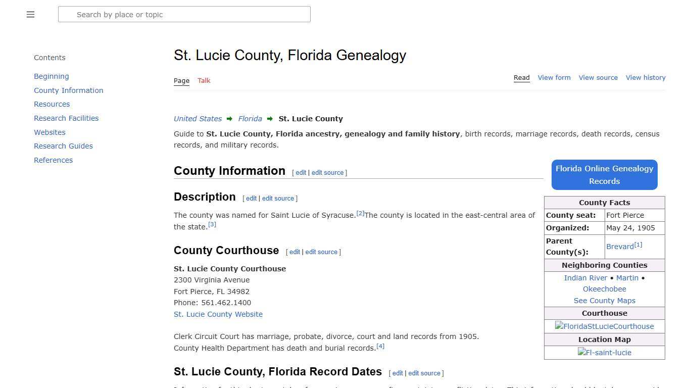 St. Lucie County, Florida Genealogy • FamilySearch